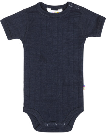 Joha Kurzarmbody aus Merinowolle/Seide - Navy