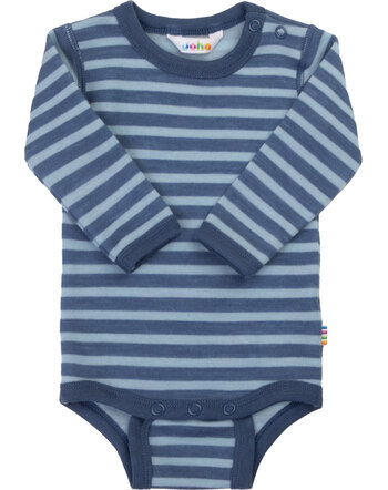 Joha Langarm-Body aus Merinowolle im Ringeldesign - Dark Blue