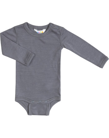 Joha Langarm-Body aus Merinowolle/Seide - Grau