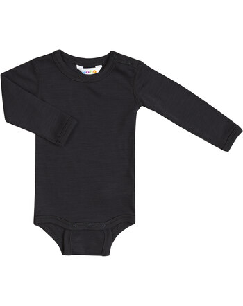 Joha Langarm-Body aus Merinowolle/Seide - Schwarz
