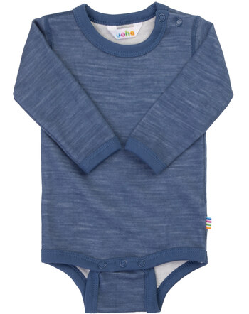 Joha Langarm-Body aus Merinowolle und Bambus-Viskose - Dark Blue