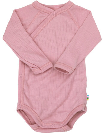 Joha Langarm-Wickelbody aus 100 % Merinowolle - Alte Rose 