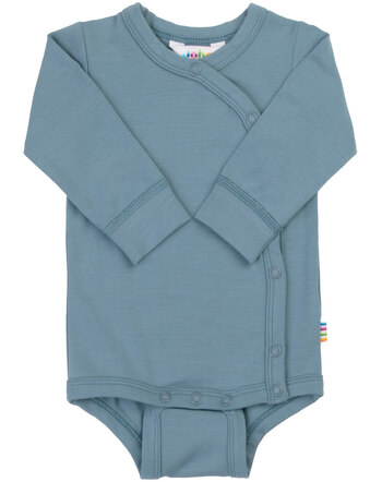 Joha Langarm-Wickelbody aus Bambus-Viskose/Lycra - Blau