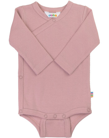 Joha Langarm-Wickelbody mit Piqué-Struktur aus Bio-Baumwolle - Rosa