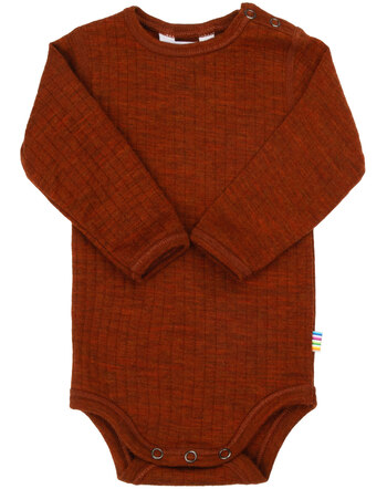 Joha Langarmbody aus Merinowolle - Rostfarbe