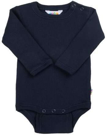 Joha Langarmbody im Rippenstrick aus Bio-Baumwolle - Navy