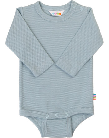 Joha Langarmbody mit Piqué-Struktur aus Bio-Baumwolle - Blau