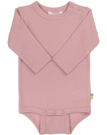 Joha Langarmbody mit Piqué-Struktur aus Bio-Baumwolle - Rosa