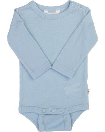 Joha Langarmbody uni aus Merinowolle - Blau