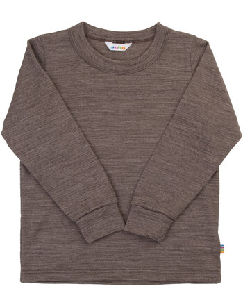 Joha Langarmshirt aus 100 % Merinowolle - Dark Brown