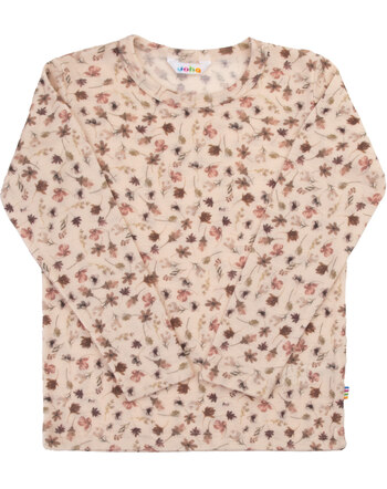 Joha Langarmshirt aus 100 % Merinowolle mit Blumen - Light Pink