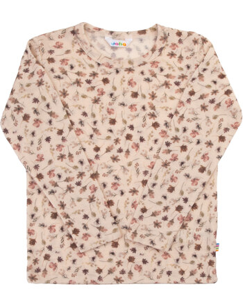 Joha Langarmshirt aus 100 % Merinowolle mit Blumen - Light Pink