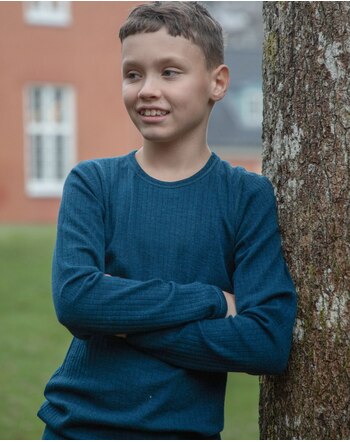 Joha Langarmshirt aus Merinowolle - Dunkel Türkis