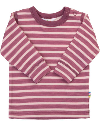 Joha Langarmshirt aus Merinowolle im Ringeldesign - Bordeaux