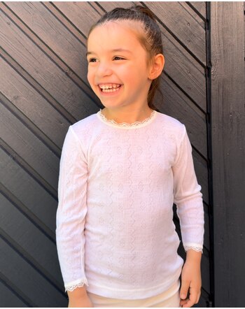 Joha Langarmshirt/Bluse aus Merinowolle/Seide - Natur