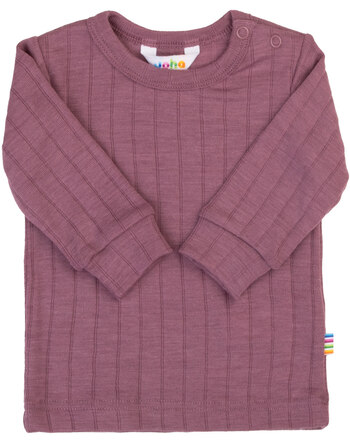 Joha Langarmshirt in breiter Ripp-Struktur aus Merinowolle/Seide - Heidkraut