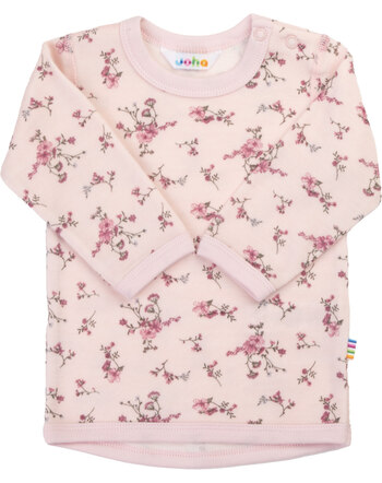 Joha Langarmshirt aus Merinowolle und Bambus-Viskose mit Blumen-Muster - Light Pink