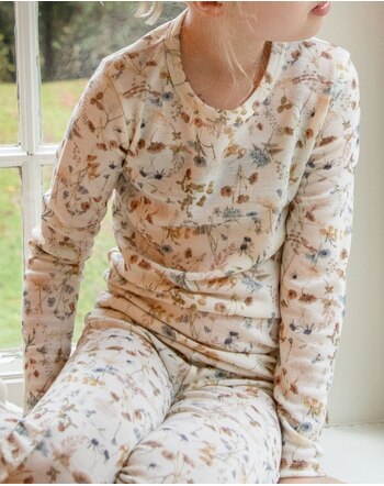 Joha Langarmshirt mit floralem Print aus Merinowolle - Off White