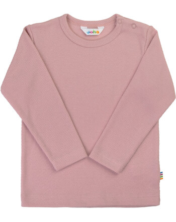 Joha Langarmshirt mit Piqué-Struktur aus Bio-Baumwolle - Rosa