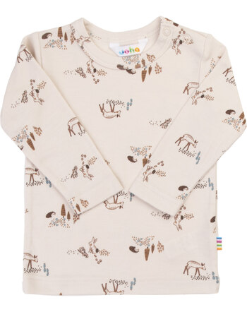 Joha Langarmshirt mit Wald-Print aus Bambus-Viskose - Hellbeige