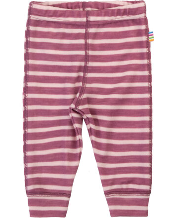 Joha Leggings aus Merinowolle im Ringeldesign - Bordeaux