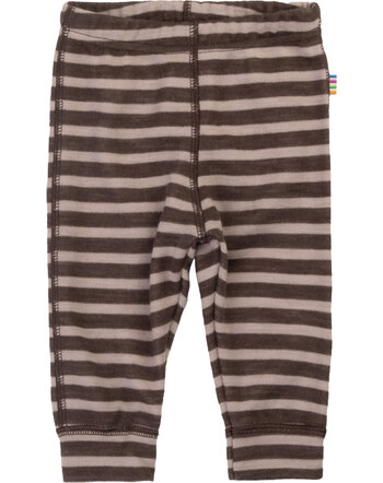 Joha Leggings aus Merinowolle im Ringeldesign - Dark Brown