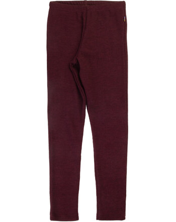 Joha Leggings aus Merinowolle mit Rippstruktur - Burgundy