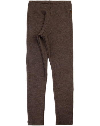 Joha Leggings aus Merinowolle mit Rippstruktur - Dark Brown