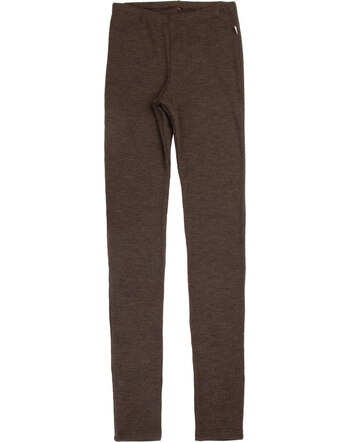 Joha Leggings für Damen aus 100 % Merinowolle mit Rippstruktur - Dark Brown