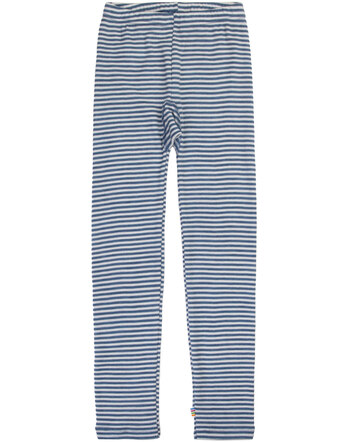 Joha Leggings im Ringel-Design aus Merinowolle/Seide - Blue