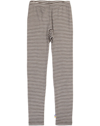 Joha Leggings im Ringel-Design aus Merinowolle/Seide - Brown