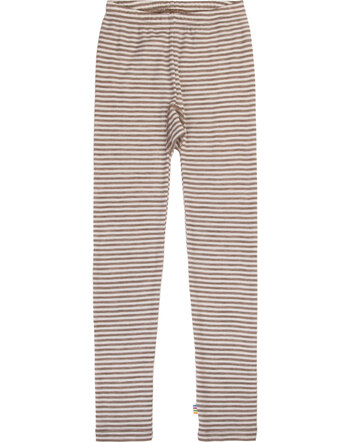 Joha Leggings im Ringel-Design aus Merinowolle/Seide - Dark Beige