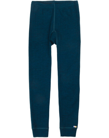 Joha Leggings in Rippoptik aus Merinowolle - Dunkel Türkis