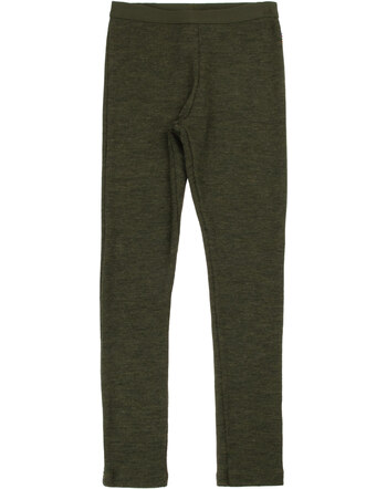 Joha Leggings in Rippoptik aus Merinowolle - Moosgrün