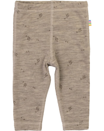 Joha Leggings mit zartem Gräser-Print aus 100% Merinowolle - Beige Melange