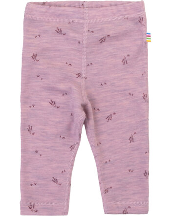 Joha Leggings mit zartem Gräser-Print aus 100 % Merinowolle - Lilac Melange