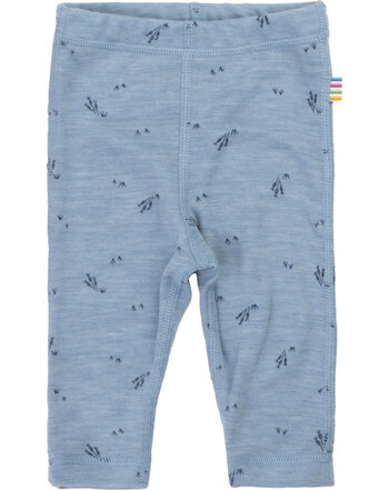 Joha Leggings mit zartem Gräser-Print & aus Merinowolle - Blue Melange 🐑🌿