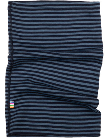 Joha Loop/Schlauchschal aus Merinowolle - Blau-Gestreift