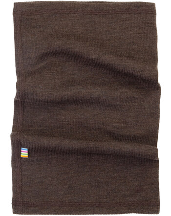 Joha Loopschal aus Merinowolle mit Rippstruktur - Dark Brown