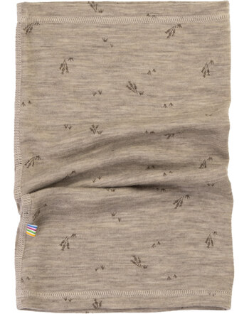 Joha Loopschal mit zartem Gräser-Print aus 100 % Merinowolle - Beige Melange
