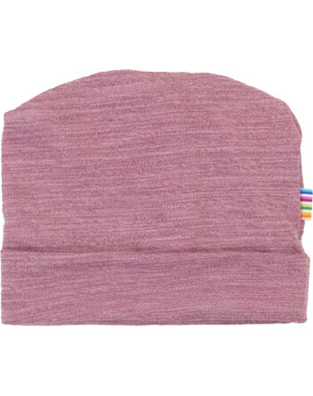 Joha Mütze/Beanie aus 100 % Merinowolle mit Umschlag - Bordeaux