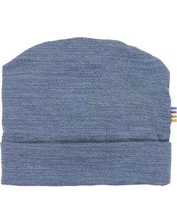 Joha Mütze/Beanie aus 100 % Merinowolle mit Umschlag - Dark Blue
