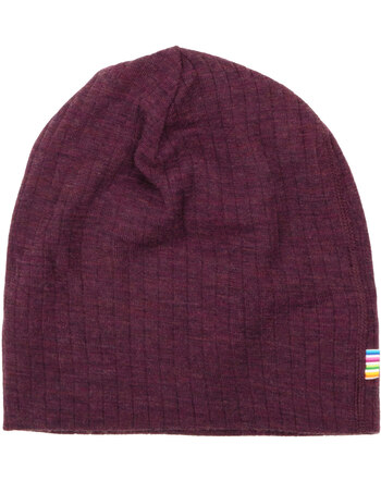 Joha Mütze/Beanie aus Merinowolle - Pflaume