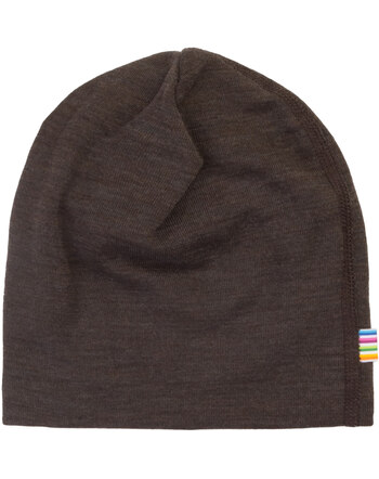 Joha Mütze/Beanie aus Merinowolle und Seide - Dark Brown