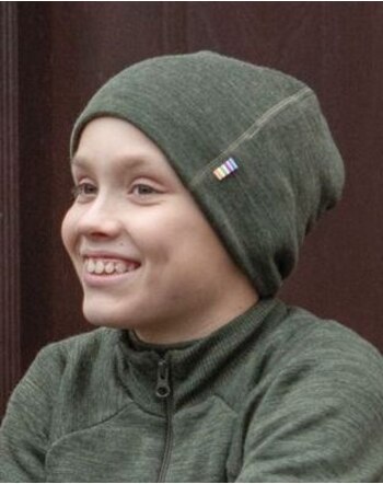 Joha Beanie uni merino wool double layer - Moosgrün 🌲