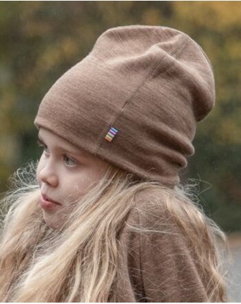 Joha Beanie uni merino wool double layer - Warm Braun 🤎