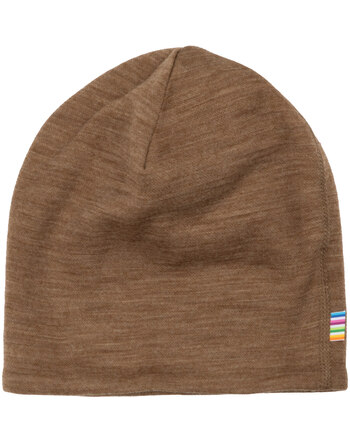 Joha Mütze/Beanie uni aus Merinowolle 2-lagig - Warm Braun 🤎