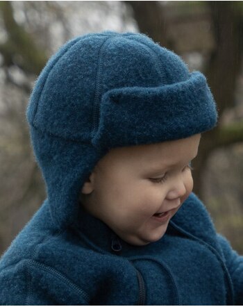 Joha Beanie Merinowool fleece - Dunkel Türkis