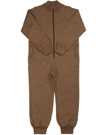 Joha Overall/Jumpsuit aus Merinowolle mit Reißverschluss - Warm Braun 🤎