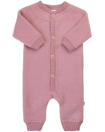 Joha Overall/Jumpsuit mit Knopfleiste aus Merino-Wollfleece - Alte Rose